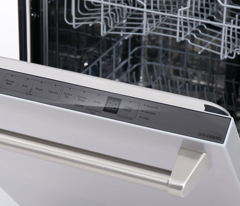 Cosmo Top Control Built-In Tall Tub Dishwasher Fingerprint Resistant, 24 inch, Stainless Steel - COS-DIS6502