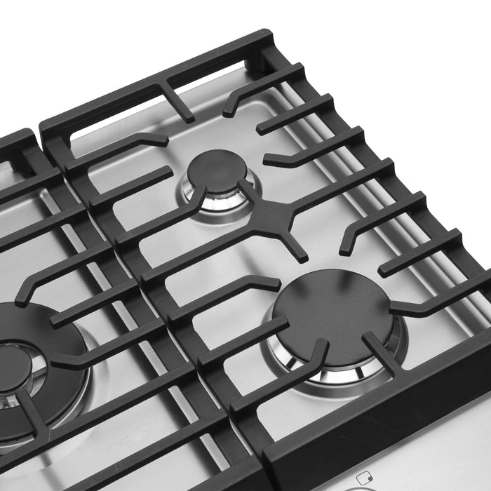 Cosmo 30 in. Haven Collection Drop-in Gas Cooktop with 5 Sealed Burners, Cast Iron Grates in Stainless Steel - COS-CTGH305SS