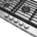 Cosmo 36 in. Haven Collection Drop-in Gas Cooktop with 5 Sealed Burners, Cast Iron Grates in Stainless Steel - COS-CTGH365SS
