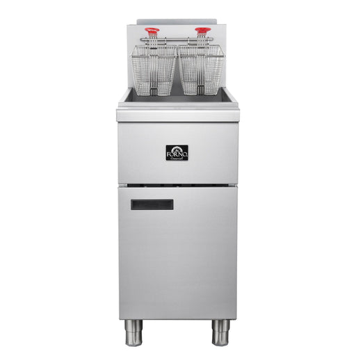 Forno Commerciale Natural Gas Deep Fryer, 4 Burners 120,000 BTU, 50 lbs Oil Capacity