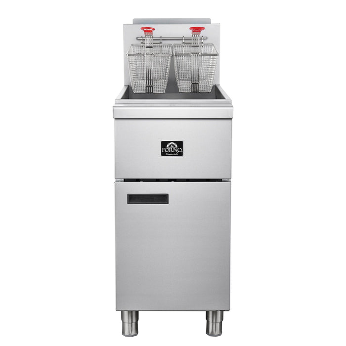 Forno Commerciale Natural Gas Deep Fryer, 4 Burners 120,000 BTU, 50 lbs Oil Capacity