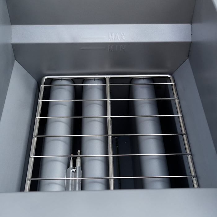 Forno Commerciale Natural Gas Deep Fryer, 3 Burners 90,000 BTU, 40 lbs, Millivolt Control