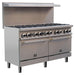 Forno Commerciale 60 Inch Stainless Steel Gas Range, 10 Burners 300,000 BTU Total, 9.3 cu.ft. Ovens