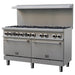 Forno Commerciale 60 Inch Stainless Steel Gas Range, 10 Burners 300,000 BTU Total, 9.3 cu.ft. Ovens