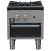 Forno Commerciale gas stock pot range, 1 powerful 3-ring burner, 80,000 BTU, durable stainless steel, heavy-duty cast iron grate
