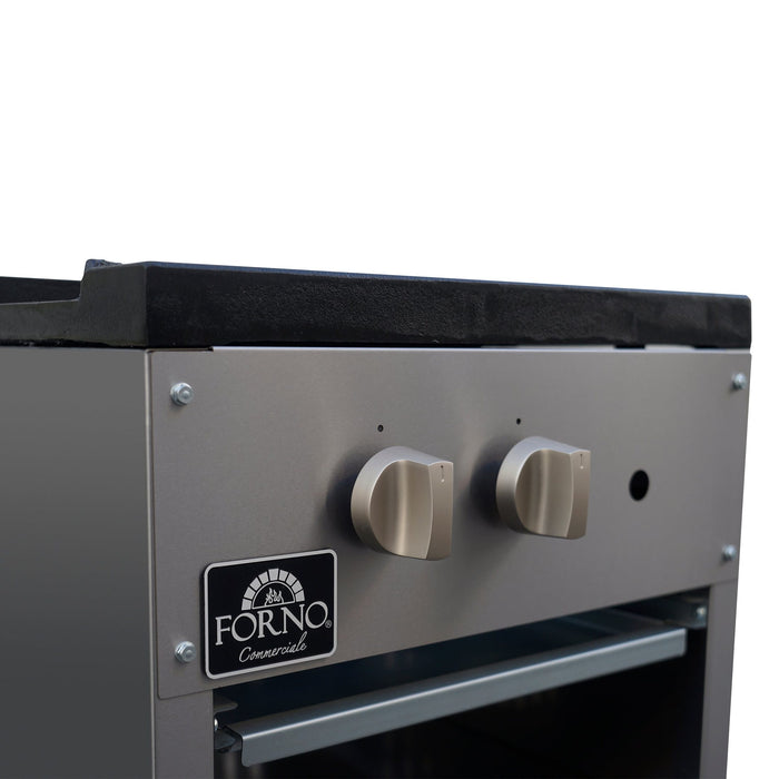 Forno Commerciale gas stock pot range, 1 powerful 3-ring burner, 80,000 BTU, durable stainless steel, heavy-duty cast iron grate