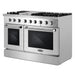 Cosmo 48 in. Lumin Collection 6.7 cu. ft. Double Oven Dual Fuel Range with 6 Sealed Burners, Rapid Convection, Stainless Steel - COS-DFRL486GK