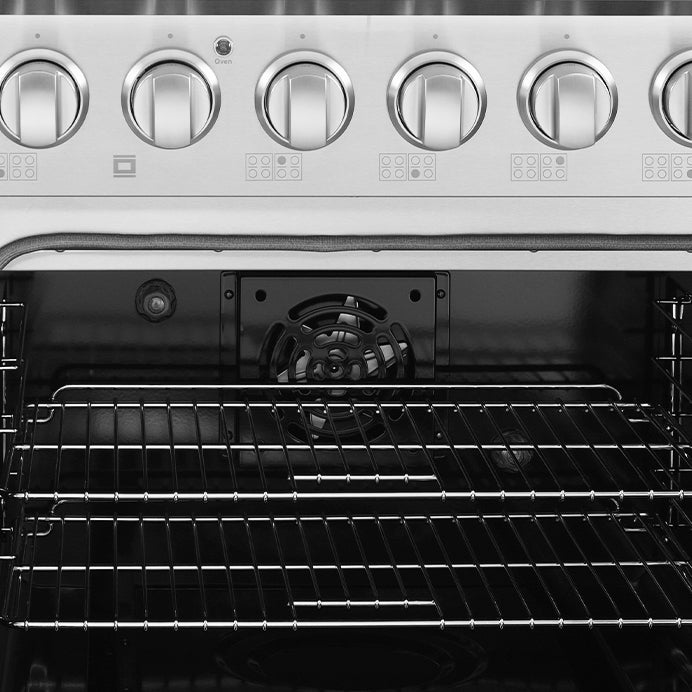 Cosmo 48 in. Lumin Collection 6.6 cu. ft. Double Oven Dual Fuel Range with 8 Burners, Convection Oven in Stainless Steel - COS-DFRP488K