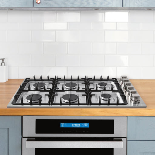 Cosmo 36 in. Gas Cooktop in Stainless Steel with 6 Italian Made Burners - COS-DIC366