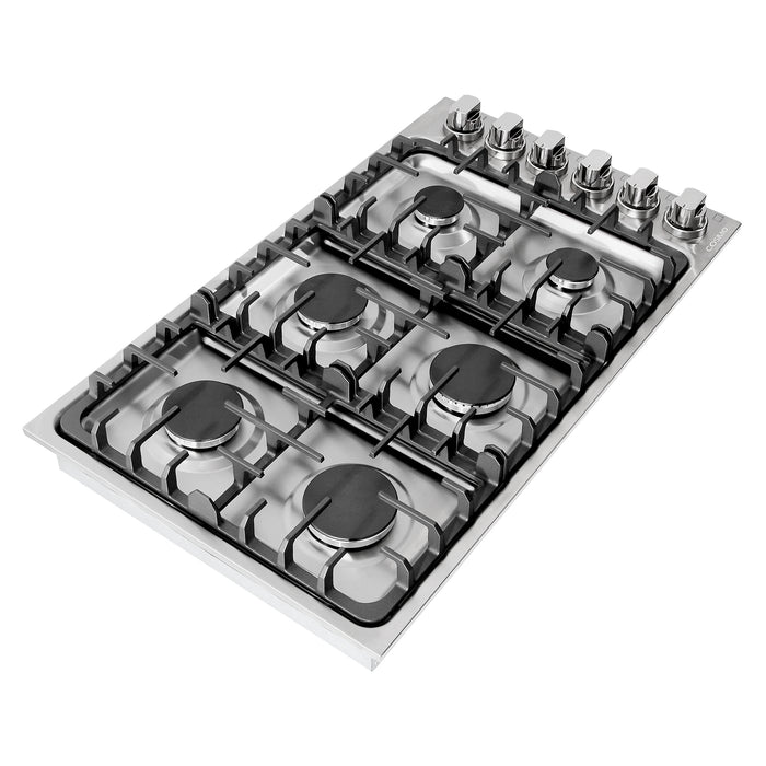 Cosmo 36 in. Gas Cooktop in Stainless Steel with 6 Italian Made Burners - COS-DIC366