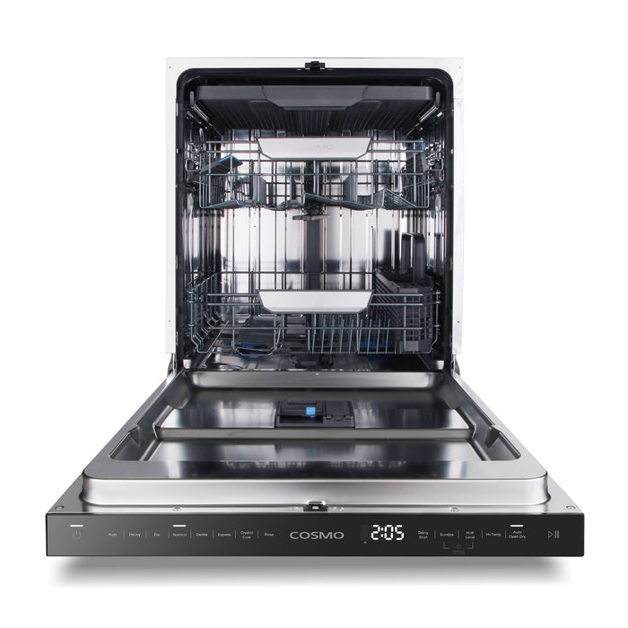 Cosmo 24 in. Icon Collection Top Control Tall Tub Built-in Dishwasher with 3 Racks, Quiet 45 dBa in Matte Black - COS-DWI240TTRBK