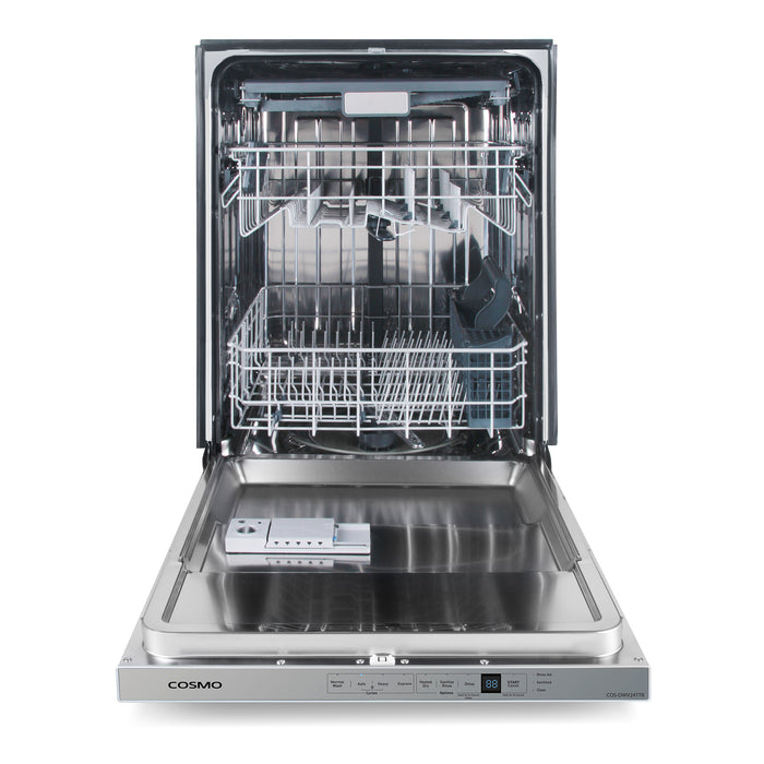 Cosmo 24 in. Vista Collection Built-in Dishwasher, Advanced Sanitize Technology, Ultra-Quiet Operation in Stainless Steel - COS-DWV24TTR