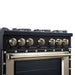 Forno - 36" Dual Fuel Range, 6 burners, in black with copper Trim