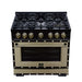Forno - 36" Dual Fuel Range, 6 burners, in black with copper Trim
