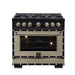 Forno - 36" Dual Fuel Range, 6 burners, in black with copper Trim