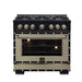 Forno - 36" Dual Fuel Range, 6 burners, in black with copper Trim
