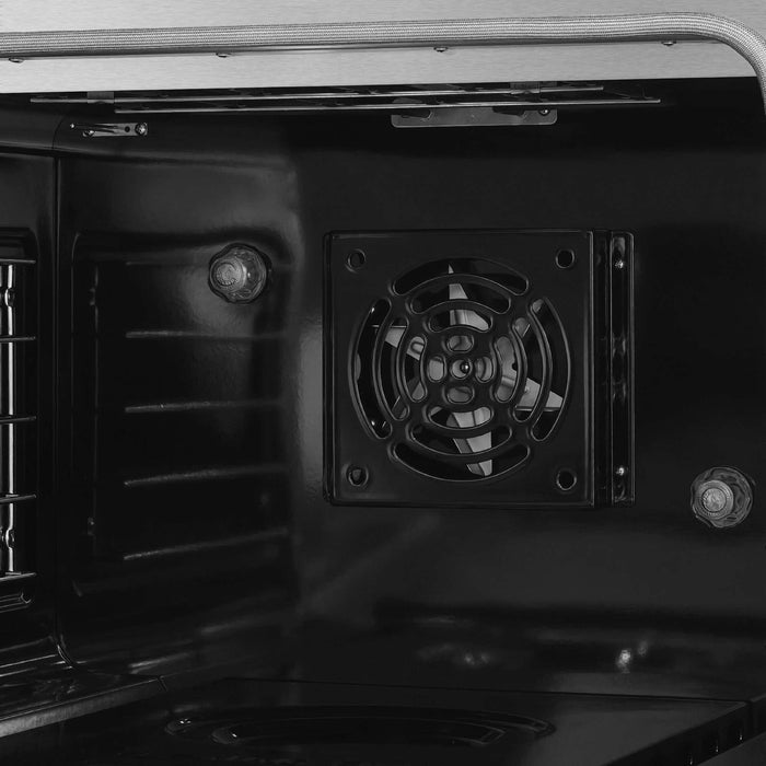 Forno - 36" Dual Fuel Range, 6 burners, in black with copper Trim