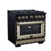 Forno - 36" Dual Fuel Range, 6 burners, in black with copper Trim