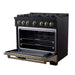 Forno - 36" Dual Fuel Range, 6 burners, in black with copper Trim