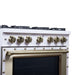 Forno - 36" Dual Fuel Range, 6 burners, in white with copper Trim