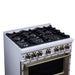 Forno - 36" Dual Fuel Range, 6 burners, in white with copper Trim