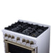 Forno - 36" Dual Fuel Range, 6 burners, in white with copper Trim