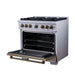 Forno - 36" Dual Fuel Range, 6 burners, in white with copper Trim