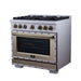 Forno - 36" Dual Fuel Range, 6 burners, in white with copper Trim