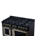 Forno - 48" Dual Fuel Range, 8 burners, in black with copper Trim