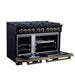 Forno - 48" Dual Fuel Range, 8 burners, in black with copper Trim