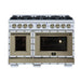 Forno - 48" Dual Fuel Range, 8 burners, in white with copper Trim