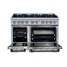 Forno - 48" Dual Fuel Range, 8 burners, in white with copper Trim