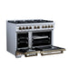 Forno - 48" Dual Fuel Range, 8 burners, in white with copper Trim