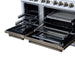 Forno - 48" Dual Fuel Range, 8 burners, in white with copper Trim