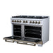 Forno - 48" Dual Fuel Range, 8 burners, in white with copper Trim