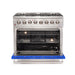Forno Galiano 36-Inch Freestanding Dual Fuel Range, 6 Burners, Double Convection Ovens, Blue Door