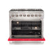 Forno Galiano 36-Inch Freestanding Dual Fuel Range, 6 Burners, Double Convection Ovens, Red Door