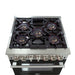 Forno Capriasca 30-Inch Freestanding Dual Fuel Range, 4 Burners, True Convection Oven, Black Door