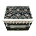 Forno Capriasca 36-Inch Freestanding Dual Fuel Range, 6 Burners, True Convection Oven, Black Door