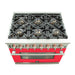Forno Capriasca 36-Inch Freestanding Dual Fuel Range, 6 Burners, True Convection Oven, Red Door