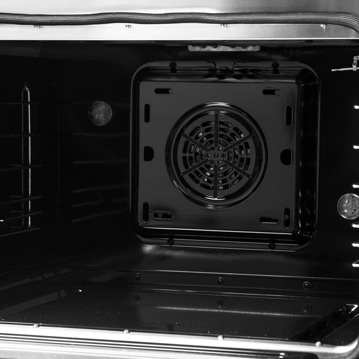 Galiano 48-inch Dual Fuel Range Black & Antique Brass Design with 8 Sealed Burners 107,000 BTU, 6.58 cu. ft. double ovens & Griddle