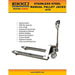 EKKO Stainless Steel Manual Pallet Jack 5500lbs., Capacity A25S