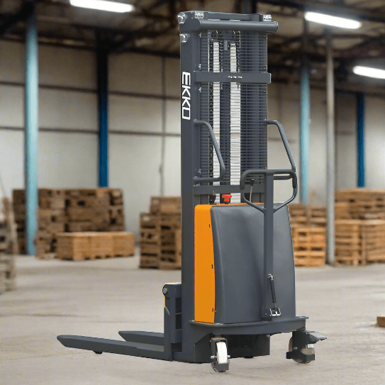 EKKO Semi-Electric Fork-Over Stacker 3300lbs. Cap., 119.3" Height EA15C