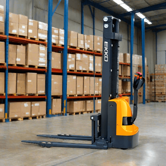 EKKO Full Powered Straddle Stacker 3000 lb Cap., 145.67" Height EB12EA