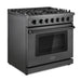Cosmo 36 in. Haven Collection 6.0 cu. ft. Gas Range, 6 Burners, Convection Oven, Knob LEDs, Storage Drawer, Matte Black - COS-EPGR366-BK
