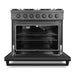 Cosmo 36 in. Haven Collection 6.0 cu. ft. Gas Range, 6 Burners, Convection Oven, Knob LEDs, Storage Drawer, Matte Black - COS-EPGR366-BK