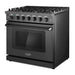 Cosmo 36 in. Haven Collection 6.0 cu. ft. Gas Range, 6 Burners, Convection Oven, Knob LEDs, Storage Drawer, Matte Black - COS-EPGR366-BK