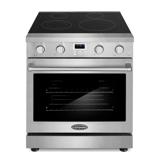 Cosmo 30 in. Haven Collection 4.8 cu. ft. Electric Range with 4 Burner Glass Cooktop and Convection Oven in Stainless Steel - COS-ERC304KBD