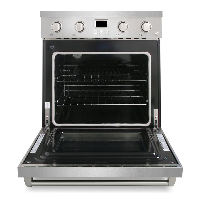 Cosmo 30 in. Haven Collection 4.8 cu. ft. Electric Range with 4 Burner Glass Cooktop and Convection Oven in Stainless Steel - COS-ERC304KBD