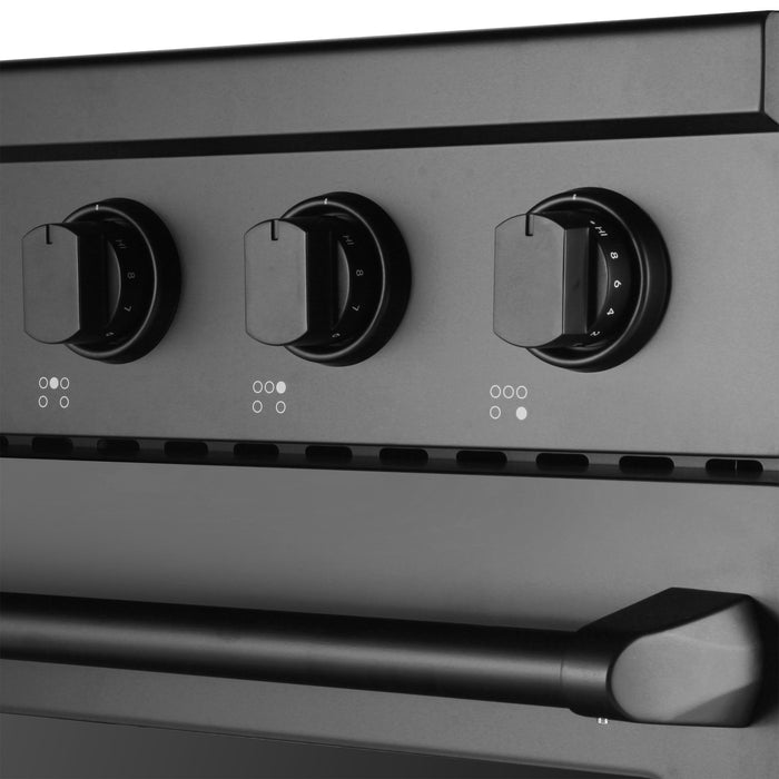 Cosmo 36 in. Haven Collection 6.1 cu. ft. Electric Ceramic Glass Range, 5 Burner Elements, Convection Oven, Matte Black - COS-ERC365KBD-BK